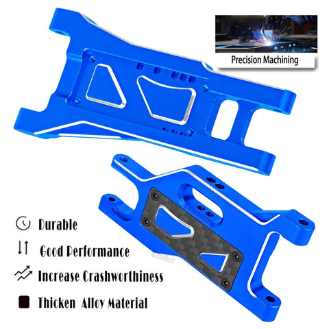 Alloy Front And Rear A Arms Upgrade For 1/10 Rustler 2WD And Stampede 2WD VXL RC Cars Navy Blue CNC Machined 6061 T6 Aluminum