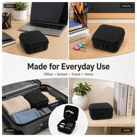 Tough As Nails Hard Shell Electronics Travel Organizer Case With Heavy Duty Eva Build For Secure Cable Storage and Water Resistant Gadget Protection On Weekend Hikes on a desk.