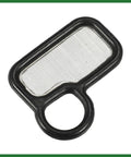 Close-up of Honda CR V And Accord Solenoid Gasket Spool Valve Filter Screen Replacement Kit OE 15845 5A2 A01, black frame, metal screen