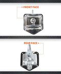 Front and rear view of 4 Pack Trailer Door Latch Set With T Handle Lock And Gasket RV And Toolbox Latch 304 Stainless Steel Highly Polished