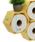 Honeycomb Toilet Paper Holder With Bees Holds Nine Rolls In Multiple Configurations Yellow Space Saving Hexagon Design For Tiny Bathrooms