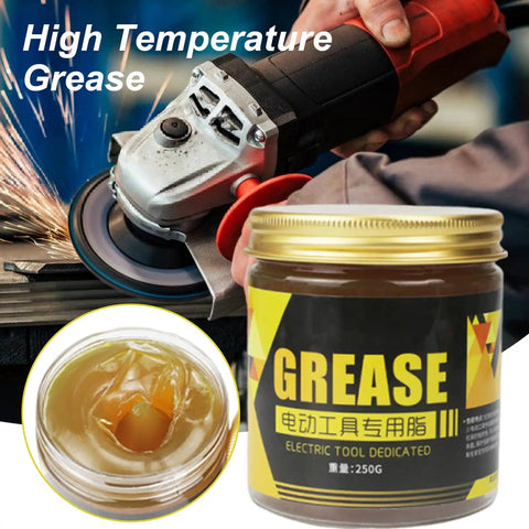 Industrial Grease For Hammer Bit Drills And Bearings 250G Heavy Duty Lubricant jar next to grinding tool in use