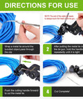 Directions for using Heavy Duty Metal Cable Tie Gun Kit With 30 Stainless Steel Self Locking Ties for securing wires.