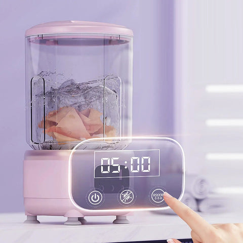 Game Changing Portable Mini Washing Machine Cordless Compact Laundry Spin Dryer Travel Ready Nifty Handheld Solution For Socks Underwear And Baby Laundry In Apartments Dorms with digital timer and water.