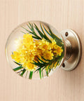 Swanky Resin Crystal Ball Cabinet Knobs Rad Furniture Pulls Durable Metal Wardrobe Handles with yellow floral design