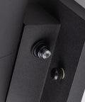 Close-up of the Dual Head Outdoor Porch Light Set With Dusk To Dawn Sensor, matte black aluminum cylinder, IP65 waterproof wall sconce detail