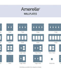 Amertelle wallplates chart matching various designs, including options for duplex outlets and toggle switches.