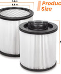 HEPA Cartridge Filter Replacement For 6 To 16 Gallon Wet Dry Vacuum Cleaners Pro Grade Compatible With DXV06P DXV09P DXV10P Two Pack
