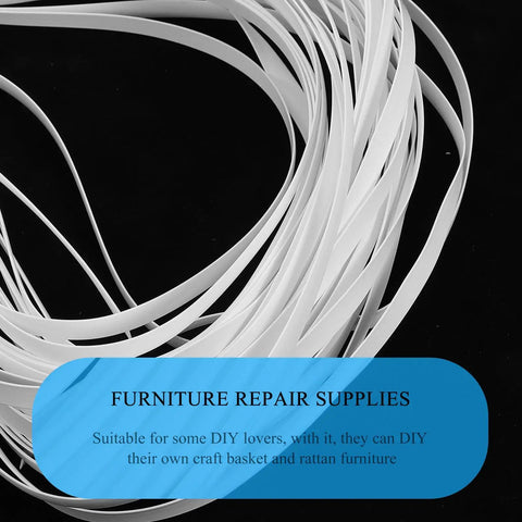 DIY Friendly Plastic Rattan Chair Weaving Kit For Vintage Seat Repair And Furniture Restoration, White PE Flat Rattan Strips For Easy Caning And DIY Projects, Lightweight And Portable. White PE flat strips for chair caning and furniture repair