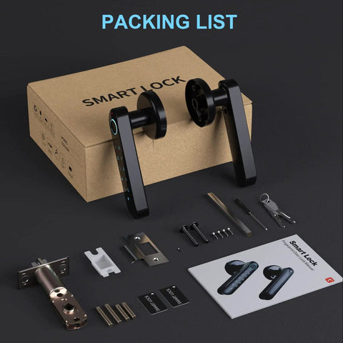 Components of Smart Biometric Door Lock With Fingerprint Passcode IC Card And Key Access, Keyless Entry Door Knob With Handle