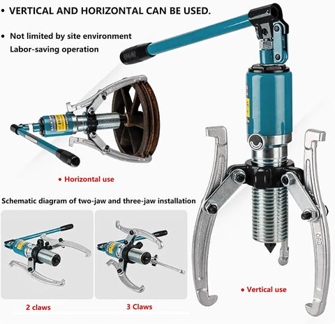 30T Hydraulic Gear Puller Kit With 2/3 Jaw Sets For Easy Pulley Gear Bearing Flywheel Removal, vertical and horizontal use