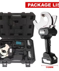 18V Cordless Ratchet Cable Cutter With Cutting Range Up To 75 Mm in case, showing accessories and battery packs
