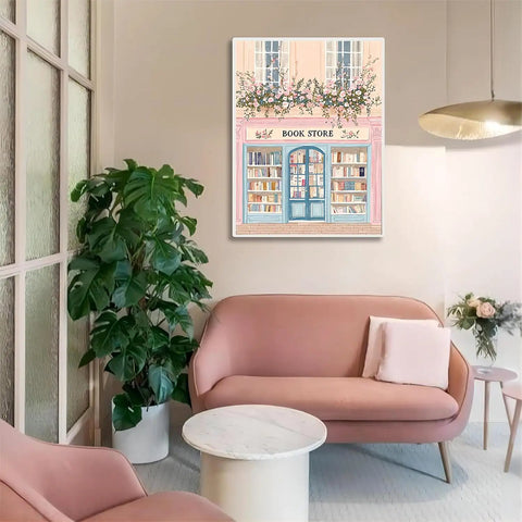 Pink Book Shop Diamond Painting Kit For Adults Dope 5D Full Round Drill Diamond Art Craft Set For Beginners DIY Wall Decor 12X16 Inch