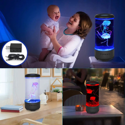 Jellyfish Lamp With Bluetooth White Noise Sound, 33 LED 7 Color Changing Lights, 5 Levels Of Brightness for relaxing decor.