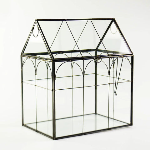 Large Tall Glass Terrarium With Lid For Indoor Plants Dope Desktop Greenhouse Enclosure For Orchids Succulents And Cacti Tall Tabletop Display In Black Frame 8.7 By 5.9 By 10.6 Inches Easy Lift Lid