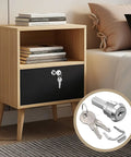 Heavy Duty Stainless Steel Cabinet Insert Linkage Drawer Locks Offering Slick One Eighty Degree Cam Rotation No Sweat Swap Out And Two Secure Keys Ideal For Tool Chests Gear Boxes And Shop Storage Durable Replacement Fit That Works Like A Charm in a modern nightstand setup.