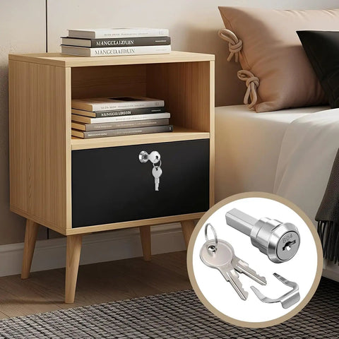 Heavy Duty Stainless Steel Cabinet Insert Linkage Drawer Locks Offering Slick One Eighty Degree Cam Rotation No Sweat Swap Out And Two Secure Keys Ideal For Tool Chests Gear Boxes And Shop Storage Durable Replacement Fit That Works Like A Charm in a modern nightstand setup.