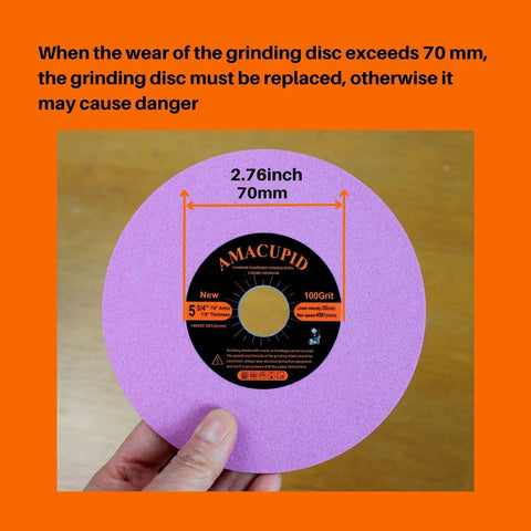 Tough As Nails Chainsaw Sharpener Grinding Wheel Featuring Hardcore Chrome Oxide Abrasive, 5-3/4 inch diameter, 1/8 inch thickness.