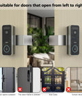 Anti Theft Aluminum Doorbell Mount Bracket With No Drill Design on inward-swinging door, compatible with Video Doorbell Ultra V8S, V8E.