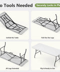 Assembly steps for 2 Pack 6 Ft Folding Plastic Tables Heavy Duty Portable Fold In Half Utility Tables With Carrying Handles
