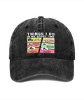 Funny RV Caravan Lover Hat For Travelers Unisex Baseball Cap with embroidered road trip graphic, cotton blend