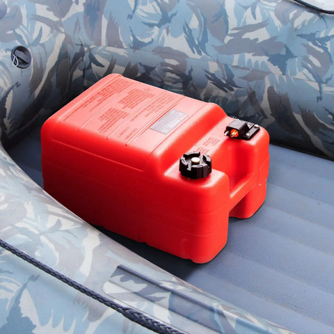 Portable 6.34-Gallon Marine Tank With 9.8ft Hose And Gauge For Outboard Engines, Yachts, Fishing Boats And Deck Boats Red