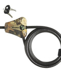 Python Cable Lock With Key, 6 Ft Long, 5/16 Inch Braided Steel Cable, Cut Resistant Security, camo head with keys visible