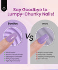 Comparison of nail finishes using 35 Piece Dip Powder Nail Kit Set With 20 Modern Muse Colors, highlighting smoothness and quality.