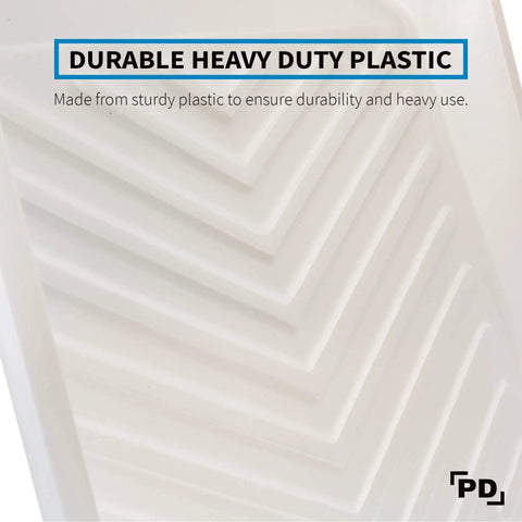 Close-up of Heavy Duty 9 Inch Paint Tray Liners showing durable plastic material with ridged texture for deep-pocket trays.