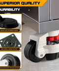 Heavy Duty Adjustable Leveling Feet Casters With Vibration Dampening Rubber Pads For Shop Equipment showing wear-resistant nylon casters.