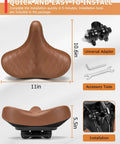 Wide Comfort Bike Saddle For Men And Women With Extra Large Winged Padding, Plush High Resilience Foam Cushion dimensions and tools
