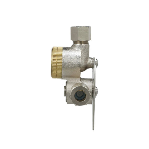 Side view of a Lead Free Mixing Valve With Integral Filter For Sensor Faucets AquaSense Compatible P6900 MV XL Pro Grade Brass Body.
