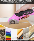 Cordless Electric Scissors Rechargeable Box Cutter That Slays Through Cardboard Fabric Leather And Paper With Self Sharpening Blade 240Rpm Motor cutting leather and cardboard with ease.