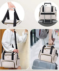 Large Medicine Storage Bag With Two Removable Cases Travel Organizer With Multiple Compartments Durable Beige With Shoulder Strap