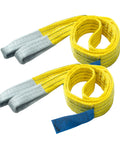 2-Pack Heavy Duty Polyester Eye To Eye Lifting Sling 3 Inch By 6.5 Feet For Crane Hoist And Machinery, 6600 Lbs Capacity