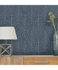 Navy And Gray Twig Hygge Herringbone Peel And Stick Wallpaper For Easy Rental Makeovers 20.5 Inch Wide By 16.5 Feet Long No Water No Mess
