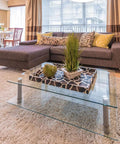Tough Tempered 22 Inch Square Glass Table Top One Quarter Inch Thick Built To Last Safe Flat Polished Surface With Eased Corners Multipurpose For Dining Patio Coffee And End Tables featured on modern coffee table in living room.