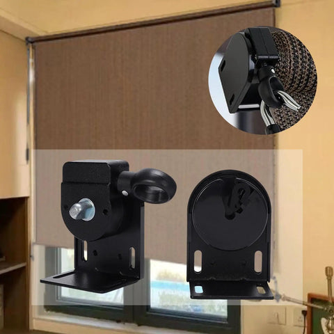 Exterior Sun Shade Mounting Brackets Cordless Crank Kit For Universal Roller Shade Installation Outdoor Indoor Aluminum Alloy Durable Black Ideal For Curtain Accessories Backyard Deck Patio No Hassle Setup
