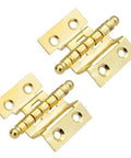 Gold Crown Style Hinges Set 8 Hole Cabinet Door Hardware For Vintage Wood Boxes Dressers And Jewelry Boxes 40mm