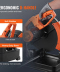 Heavy Duty Workhorse Abrasive Chop Saw With 14 Inch Blade 2300W 3600RPM Metal Cutting Machine features ergonomic D-handle