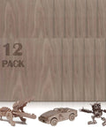 Walnut unfinished wood craft sheets, 12 x 12 x 1/8 in (3mm), 12-pack for laser cutting and DIY.