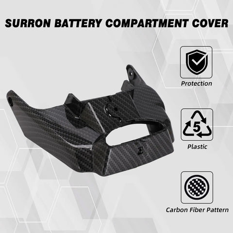 Sur Ron Battery Cover For Light Bee XS Electric Dirt Bike, Carbon Fiber Pattern Battery Compartment Shield, Lightweight And Built Tough, High Temperature Resistant Protection For Your Sur Ron Electric Dirt Bike