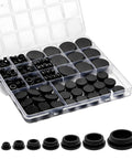 125 Piece Silicone Rubber Hole Plugs Kit Eight Size Range For Round Holes From One Inch To One Fifth Inch in an organizer box