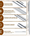 Five Pack Tungsten Carbide Scriber Set With 25 Replacement Tips Magnetic Engraving Pen And A 6 Inch Stainless Steel Ruler features