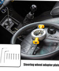 Sturdy Racing Wheel Adapter For Cars, Steering Wheel Riser Plate With Heavy Duty Metal Build on leather steering wheel