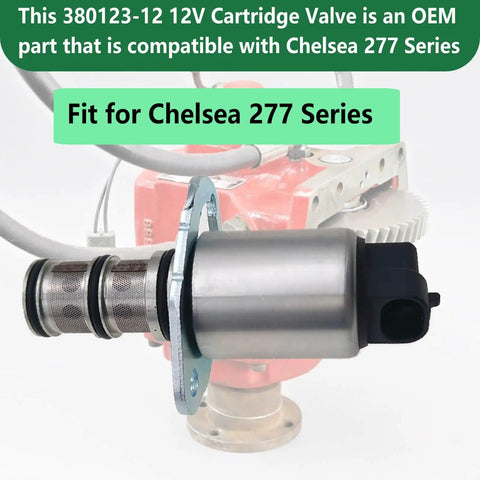 12V Hydraulic Cartridge Solenoid Valve For Chelsea 277 Series PTO with stainless steel body and fittings