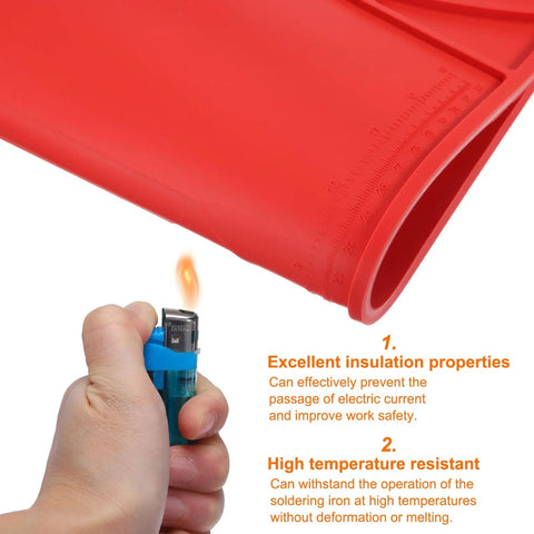Heavy Duty Magnetic Silicone Soldering Mat Built Hard For Smartphone Fixes Doubles As A Heat Resistant Workbench Pad With Anti Static Grip and fire resistance