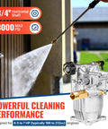 Horizontal Pressure Washer Pump With Three Quarter Inch Shaft, Up To 3000 PSI And 2.5 GPM Replacement For Power Washers