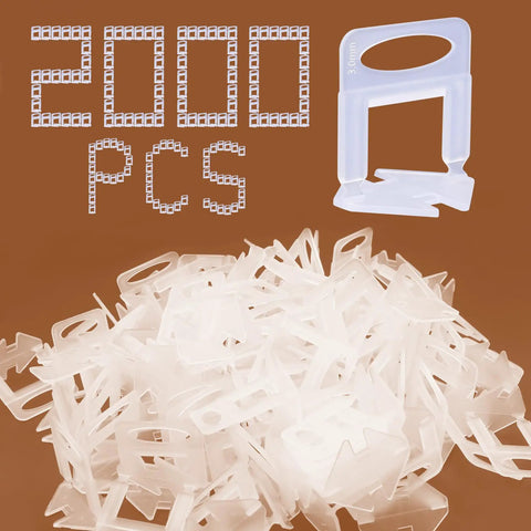 Pro Grade Tile Leveling Clips Kit 1400 Pcs For Ceramic And Stone Tile Installations, pile of white spacer clips