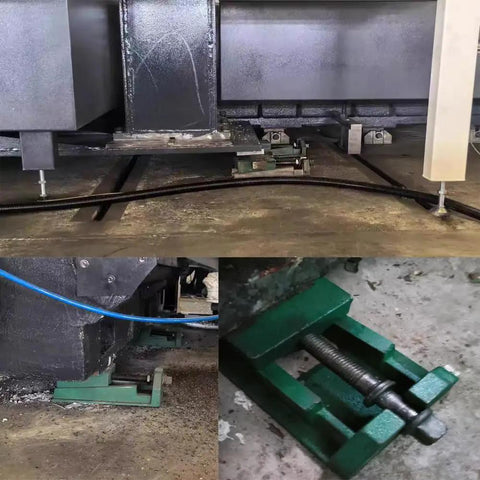 Adjustable Machine Leveling Feet With Cast Iron Pads Set Of 2 Heavy Duty Shock Absorbing Stabilizers for machinery in use